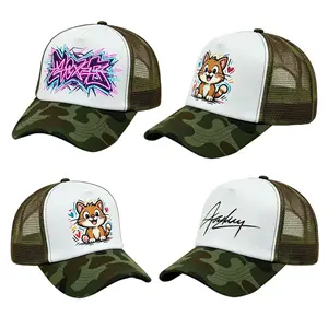 Unisex Camo Mesh Trucker Caps 10 Pack Breathable Polyester Sun Baseball Hats with Snapback Buckle Stretch Fit for All Seasons Hand Wash Recommended