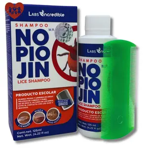 No Piojin Lice Shampoo – Jumbo 4.22 fl oz (125 ml) – Maximum Strength – Includes Lice Removal Comb – Safe for Kids & Adults – Effective, Non-Toxic Lice Treatment – Easy to Apply – All-in-One Formula – by BexpertsUSA