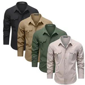 Versatile Breathable Button-Down Shirt with Functional Pockets for Casual & Adventure Outings