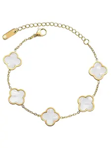 18k Gold Plated Clover Lucky Bracelet for Women, /// Flower Chain, Fashion Jewelry, Perfect Gift for Her
