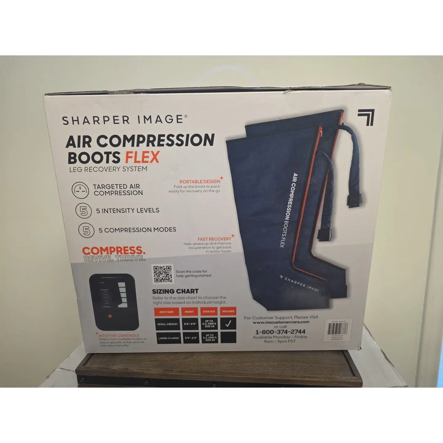 Blue Small-Medium Flex Leg Recovery System - Air Compression Massage Belt with Muscle Stimulation and Blood Flow Enhancement