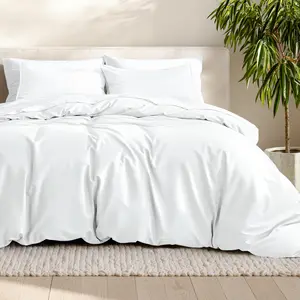Bare Home Microfiber Duvet Cover & Sham Set - Soft, Lightweight, Breathable, Machine Washable Winter Bedding Set