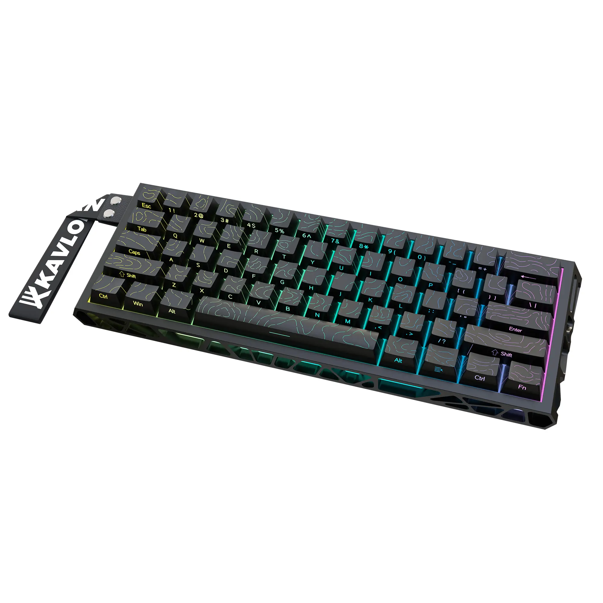 KAVLORN NJ61/NC61 Series 60% Color Backlight Gaming Keyboard, 61-Key Hot-Swappable Mechanical ARGB PC Accessory, USB Wired Compact Customizable Keyboard for Gaming PC, Laptop, Color Backlight Keyboard, Pc Accessories Light Up Keyboard