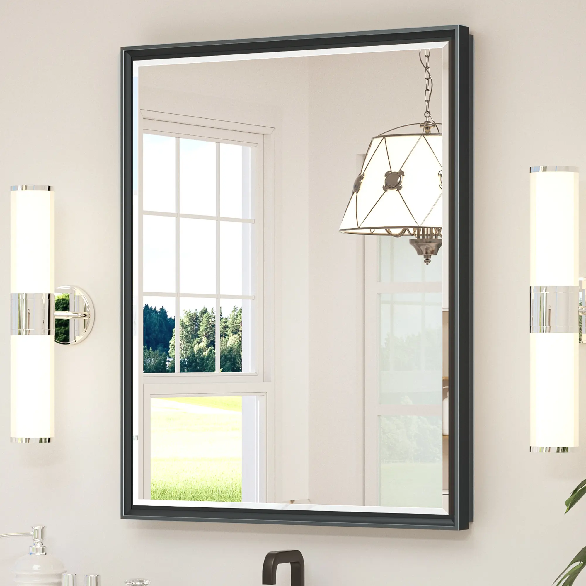 TETOTE Medicine Cabinet with Mirror, Durable Metal Construction, Adjustable Storage, Removable Shelves, Beveled Frame Design, Surface/Recessed Mount