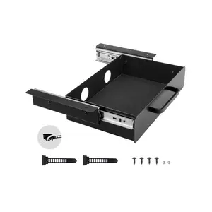 VEVOR 13 Wide Under Desk Drawer Slide Out, Under Desk Mounted Pull-out Drawer Attachment, Hidden Desktop Storage Organizer, Under Table Pencil Drawer for office Home Sit Stand Workstation, 15x9x3 in