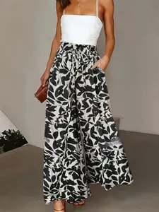 Women's Wide Leg Pants 2026 Summer, Loose High Waist Belted, Thin Literary Casual Long Trousers, Retro Style, Comfortable and Stylish, Womenswear