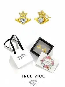 Guardian of Love Niche Claddagh heart holding earrings. Comes with an exquisite drawer jewelry box, ideal gift for women on birthdays, festivals and anniversaries.