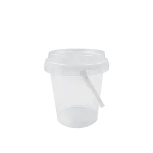 22/24oz Premium PP Injection Drink Bucket With Lid + Handle (109mm Diameter)  - 300 Sets/Case