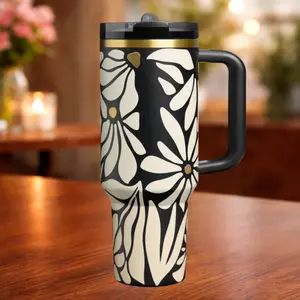 ProTour Flip Straw Tumbler with Handle, Insulated Travel Mug, Leak-Resistant Lid Cup