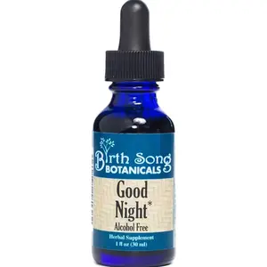 Birth Song Botanicals Good Night Herbal Sleep Tincture with Valerian and Passionflower, Natural Sleep, Stress, and Relaxation Support Supplement Adults, 1oz Bottle