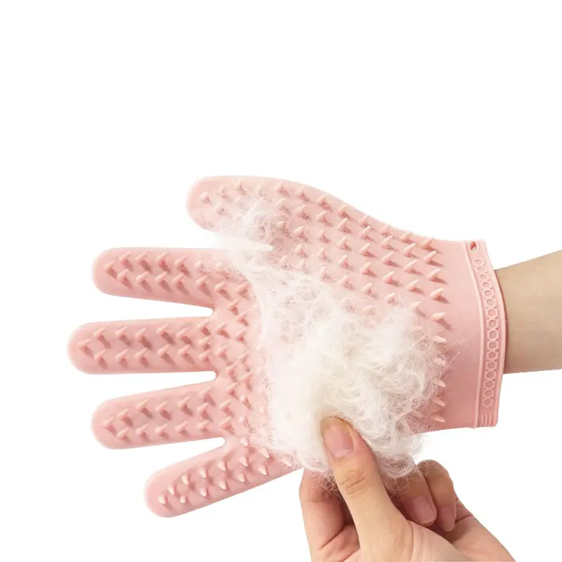 Pet Grooming Glove for Dogs & Cats, Silicone Deshedding Bath Mitt for Loose Fur Removal, Gentle Massage & Shampoo Brush, Reusable Wet & Dry Grooming Glove