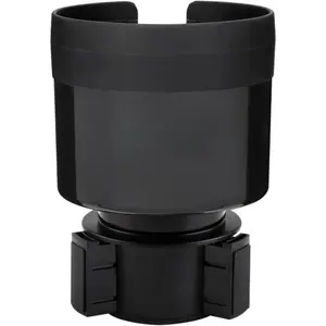 Car Cup Holder Expander with Adjustable Base, Fits Large Bottles 3.4 to 3.8 in Diameter, Securely Holds Yeti, Hydro Flask and More, Black