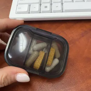 1Pcs Mini Pill Storage Box - Ultra-Compact, 3-Grid, Dustproof Weekly Medicine Organizer, Vitamin Organizer and Secure Tablet Container for Easy Daily Doses - Portable and Lightweight Design for Travel or Home Use