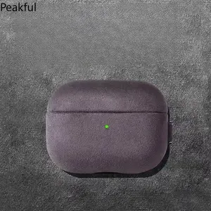 Leather & Alcantara Protective Case for AirPods Pro 3 — Luxurious Full-Coverage Cover, Drop-Resistant & Scratch-Proof, Bluetooth Earphone Accessory