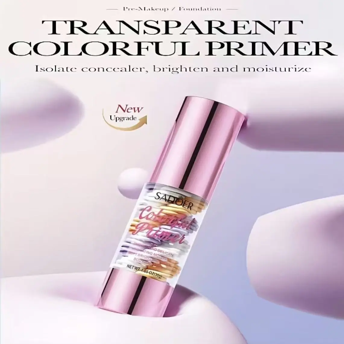 3 In 1 Hydrating Makeup Primer, Primer for Face Before Makeup, Transparent Makeup Base Face Moisturizing Isolation Cream for Oil Control & Smoothing Skin Tone, Radiance Skin