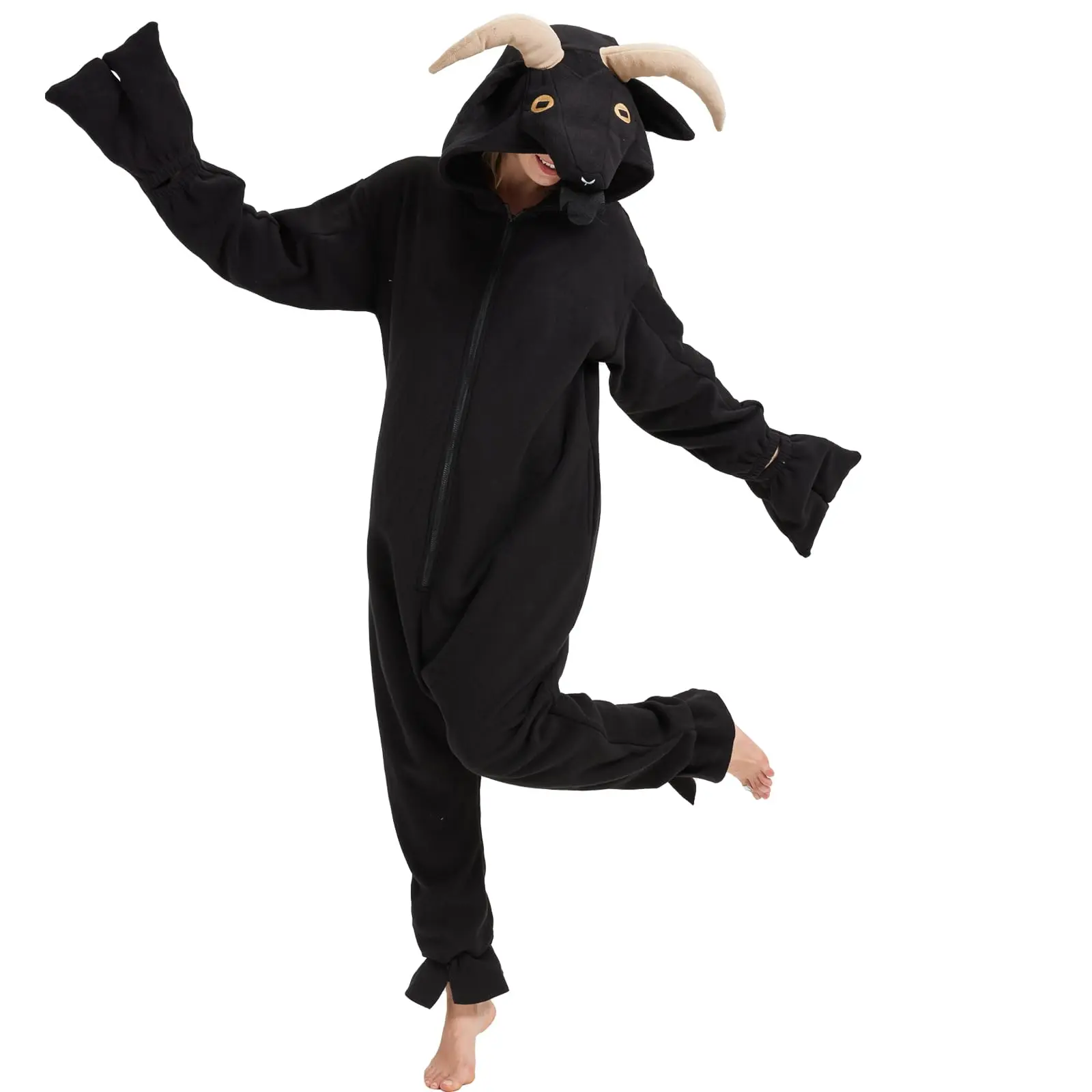 animal pajama Adult Goat Costume，Cosplay , women's  Sleep Romper cinn  pajama Women's Plaid Christmas PajSet warm sleepwear Halloween Fun Pajama Set Cartoon Animal Hooded Onesie Pajama Christmas Themed  Loungewear Set Halloween Themed Pumpkin Pajama