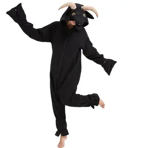animal pajama Adult Goat Costume，Cosplay , women's  Sleep Romper cinn  pajama Women's Plaid Christmas PajSet warm sleepwear Halloween Fun Pajama Set Cartoon Animal Hooded Onesie Pajama Christmas Themed  Loungewear Set Halloween Themed Pumpkin Pajama