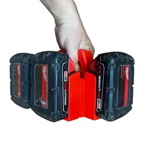 Milwaukee M18 Battery Caddy | Carrying Case | Battery Holder | Battery Organizer | Holds 6 Batteries tool holder drill holder