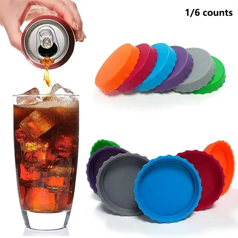 Soft Silicone Can Lid, Leakproof Sealing Silicone Can Cover, Reusable Can Lid for Home Party Daily Use, Kitchen Gadgets