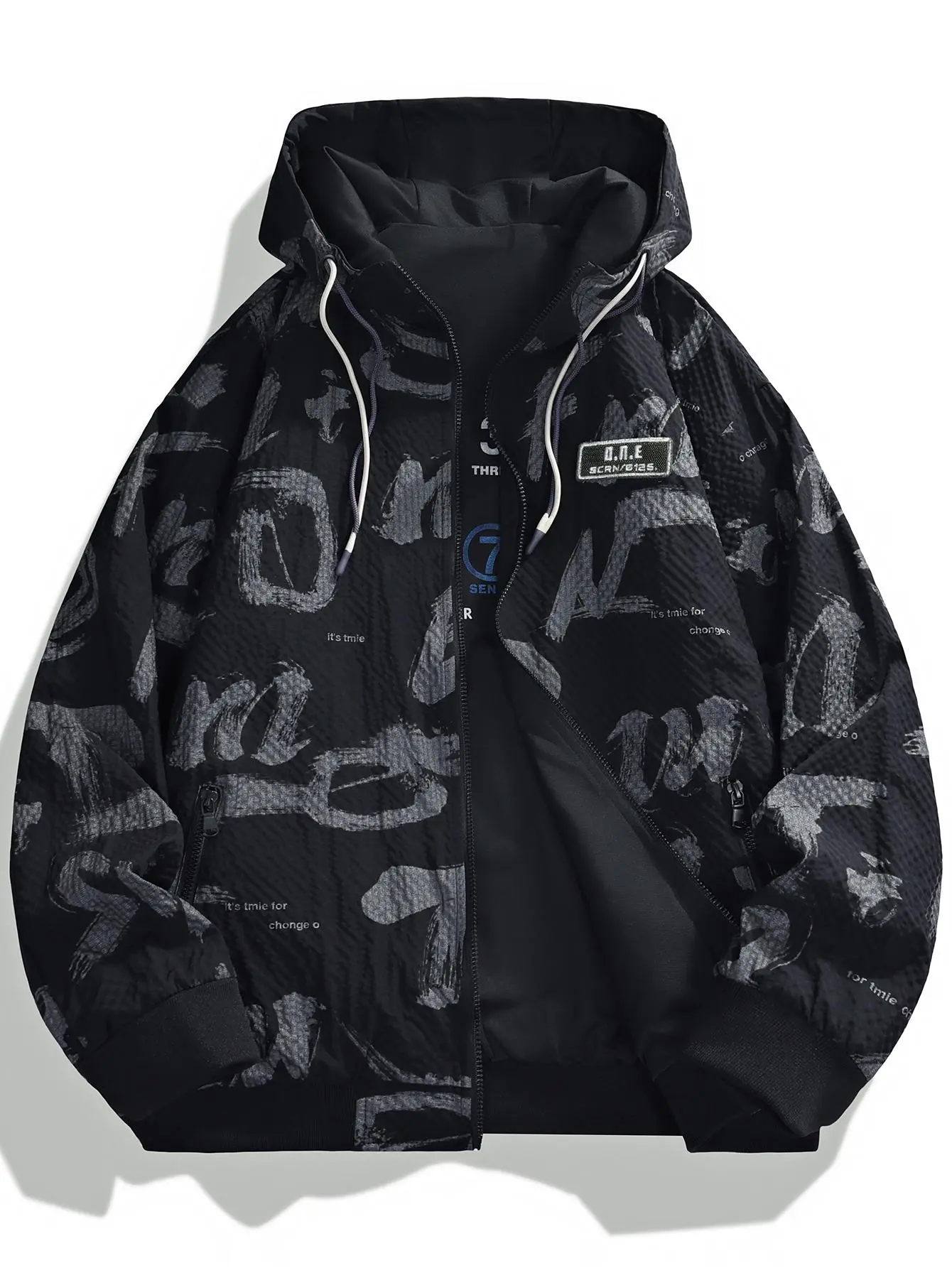 Men's Reversible Jacket Spring/Fall American Style Trendy Casual Hooded Coat