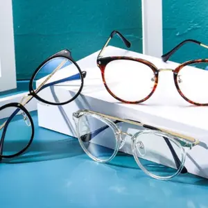 Anti Blue Light Round Frame Sunglasses For Men and Women Unisex Case Comfort Crystal