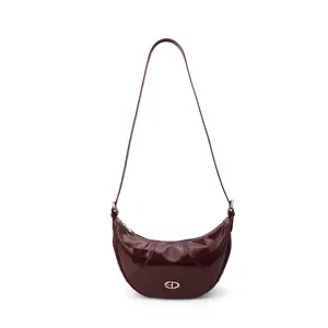 SADI New popular soft - textured single - shoulder and retro - style dumpling - shaped bags for women in autumn and winter. These bags feature a simple design, large capacity, and can be carried diagonally. Purse Leather
