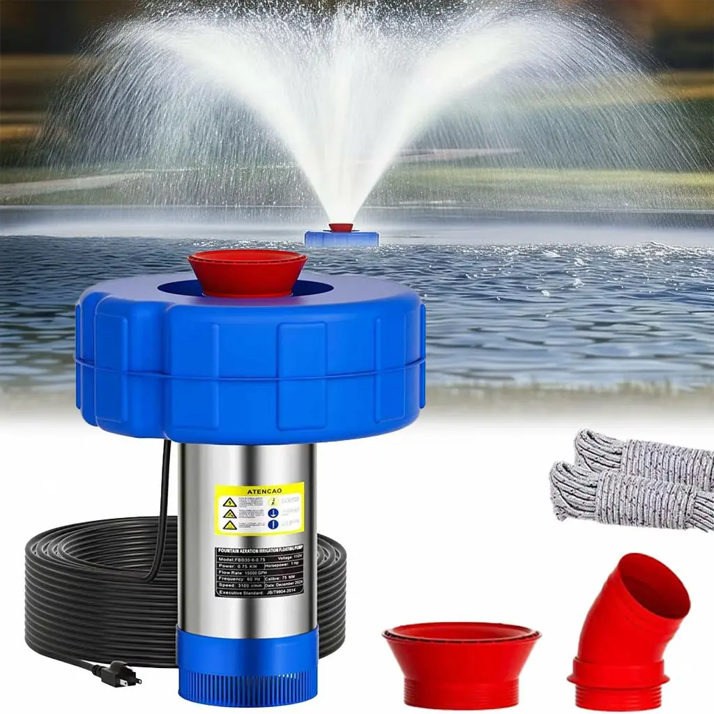 SummerWins Pond Fountain Aerator & Water Feature Pump,Ultimate Fish Pond Oxygen Booster & Algae Control,Decorative Water Aerator for Lakes, Gardens & Backyards| Safe for Fish & Plants