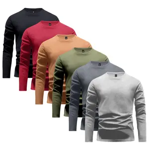 6-Pack Men's Lightweight Long-Sleeve T-Shirts for Spring & Fall - Casual, Versatile Layering Shirts for Workouts, Travel, Sports, Gifts for Boyfriend or Husband Athletic Style Activewear