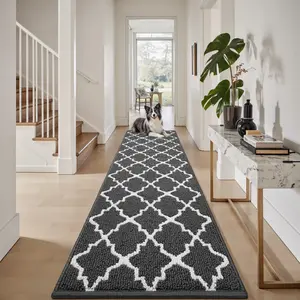 Washable Runner Rug with Non Slip Rubber Backing, Dirt Trapping Floor Mat for Entryway Hallway Kitchen Garage