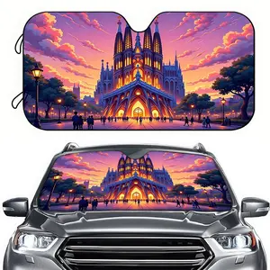 Foldable Car Sun Visor with Dream Night Print, UV Protection, Summer Fun Accessory, Fits Most Cars & Small Suvs, Keeps Interior Cool