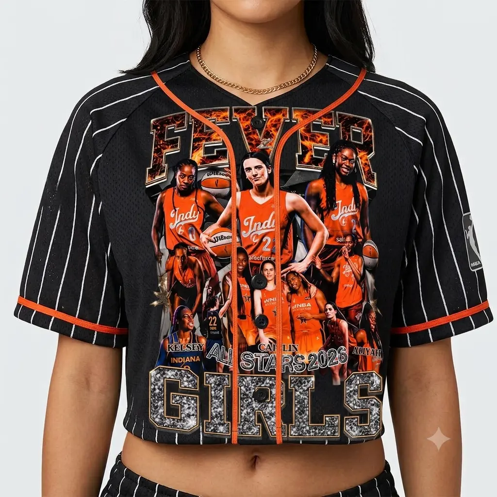 Fever Girls 2026 Basketball baseball jersey croptop, Retro Graphic Tee, Sports Lover Gift, Everyday Casual Apparells 2026 Basketball Baseball jersey croptop, Retro Graphic Tee, Sports Lover Gift, Everyday Casual Apparel