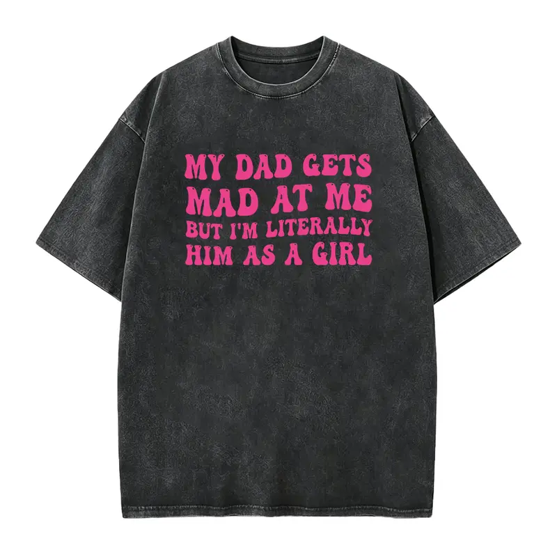Women's Cotton Short-Sleeve T-Shirt - Smooth, Seamless Graphics, Funny Dad Saying, Father-Daughter Gift for Daughters