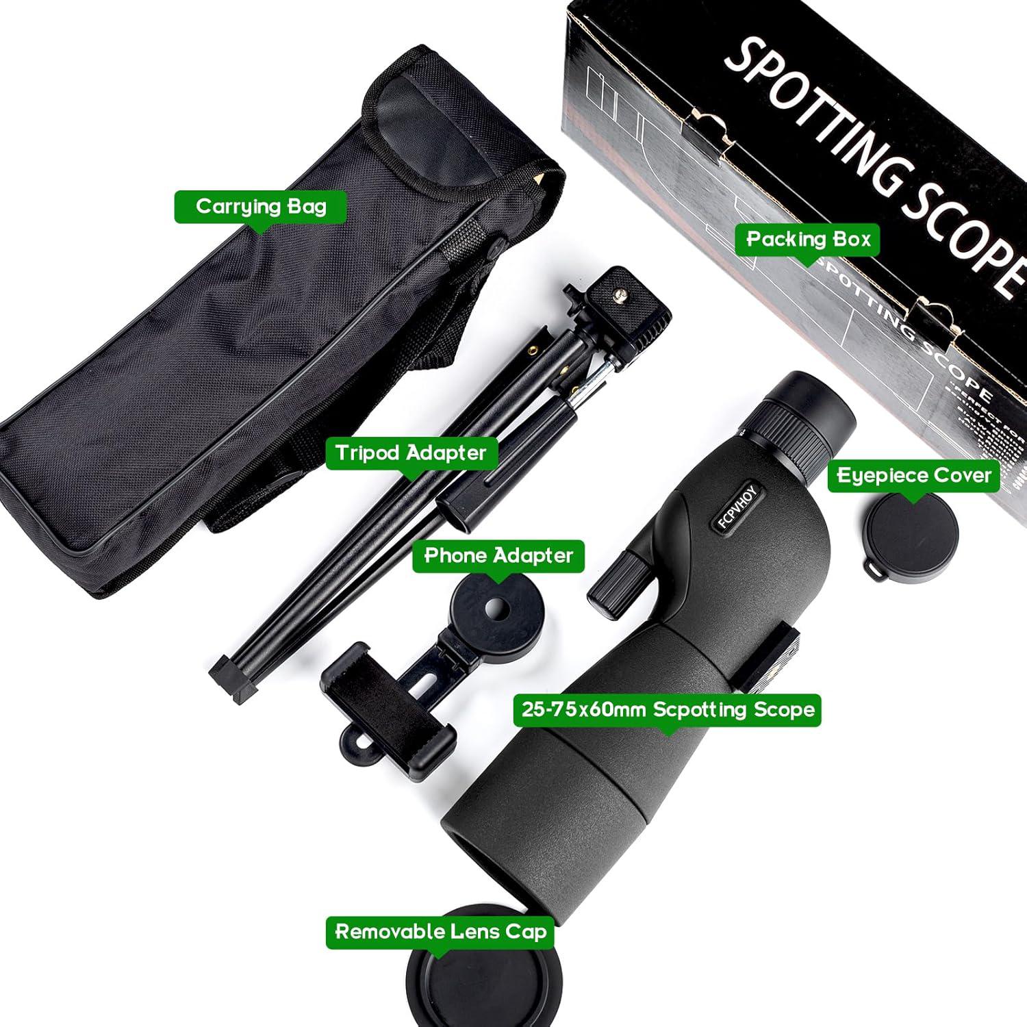 20-60x HD Spotting Scope | All-Optical Zoom | No Batteries Needed | Perfect Gift for The most ideal for men