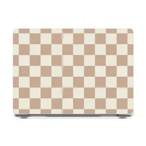 Casely MacBook Case | Fit Check | Neutral Checkerboard Laptop Shell | Snap-on Laptop Shell with Raised Anti-Slip Grip and Bottom Vent Cutouts | Hard Policarbonate Protective Laptop Cover