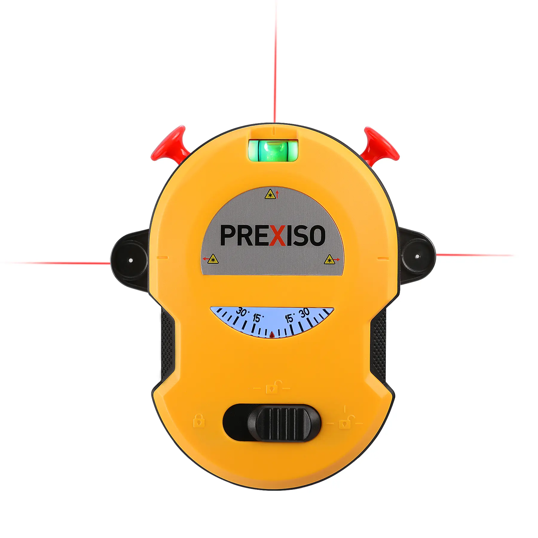 #toolupgrade PREXISO Multi Surface Laser Level LED Light Vial, 30Ft Horizontal & Vertical Line Laser with Wall Mount Base, 2 Pins, 10 Sticker, 2 AA Batteries for Hanging Frames & Picture, Construction Wall Writing