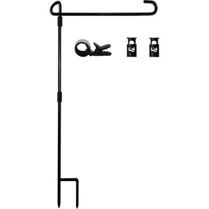 Garden Flag Stand-Holder-Pole with Flag Stopper and Clip  -Coated  for House Flags,Decorative Yard Seasonal Flags