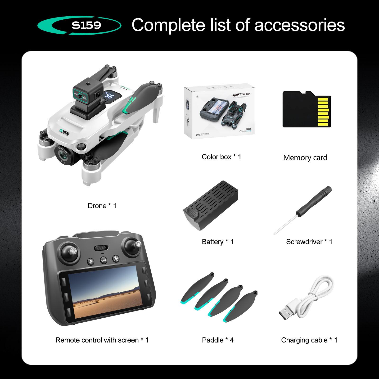 4K Camera Drone for Adults with GPS and 5G Remote Controller, 5.9" HD Screen, Obstacle Avoidance, One-Key Return, Optical Flow Mode, Brushless Motor FPV, Beginner Quadcopter with Dual Battery Set foldable takeoff altitude hold