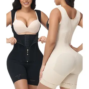 Fajas Full Body Shapewear For Women Tummy Control Body Shaper With Zipper And Hooks Plus Size Bodysuit Butt Lifting