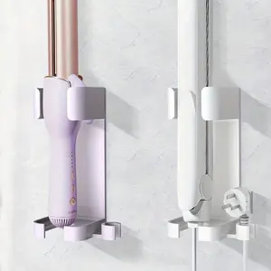 Hair Curler Storage Rack, Hair Straightener and Dryer Organizer, Wall-Mounted Beauty Tool Holder, Bathroom and Bedroom Accessories, Bathroom Organizing Accessories