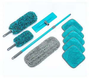10-Piece Mop, Dusters, and Towels Machine Washable Set. NEW