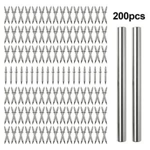 200 Pcs Double-Head Skirting Thread Seamless Nail,Sturdy Damage-Free Wall Installation Kit for Easy Application Functional,Invisible Screws & Specific Sleeve Tool, for Seamless Skirting Nails with Solid Wood Baseboard
