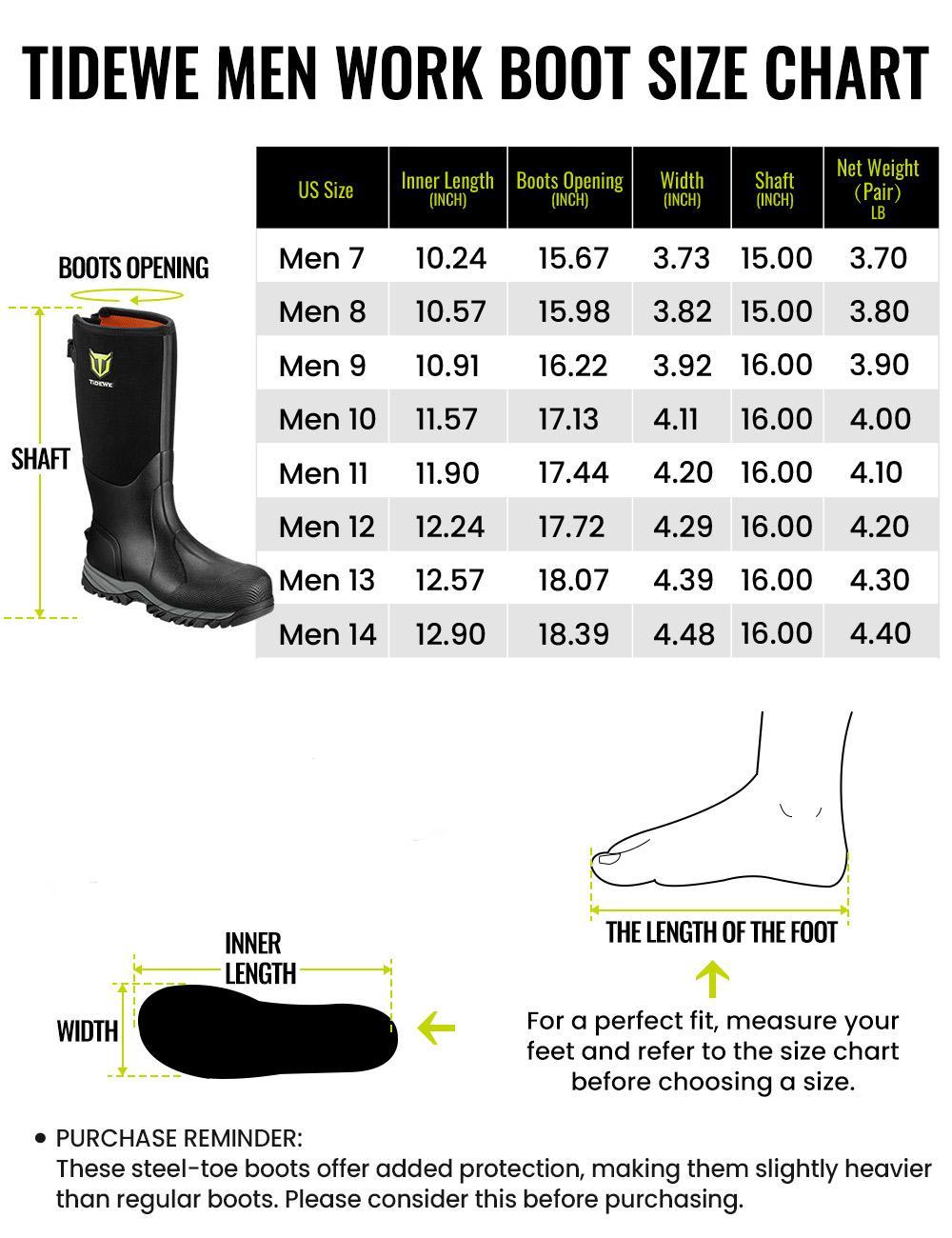 TIDEWE Work Boots Puncture-Proof with Steel Toe & Shank, Waterproof Anti Slip Rubber Boots for men worker, 6mm Neoprene Outdoor Boots Boy Footwear Walking Shoes Comfort Rain Shoes for Men steel toe boot men s boots work Closed Onyx TIDEWE Work Boots Puncture-Proof with Steel Toe & Shank, Waterproof Anti Slip Rubber Boots for men worker, 6mm Neoprene Outdoor Boots Boy Footwear Walking Shoes Comfort Rain Shoes for Men steel toe boot men s boots work Closed Onyx