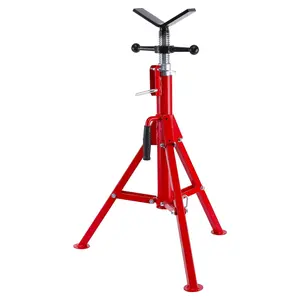 Garvee Adjustable V-Head Pipe Jack Stand with 27-52 inch Height Range, Supports 1/8 to 12 inch Wide Pipes, 2500 LBS Load Capacity, Folding and Portable Pipe Holder for Versatile Use