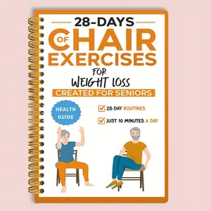 Chair Yoga for the elderly and beginners: 10-minute daily workout book with 28-day training plan - Anti-drop, balance training, chair yoga guide with photos and videos - Compact 5.5 "x8.3" home or office fitness package