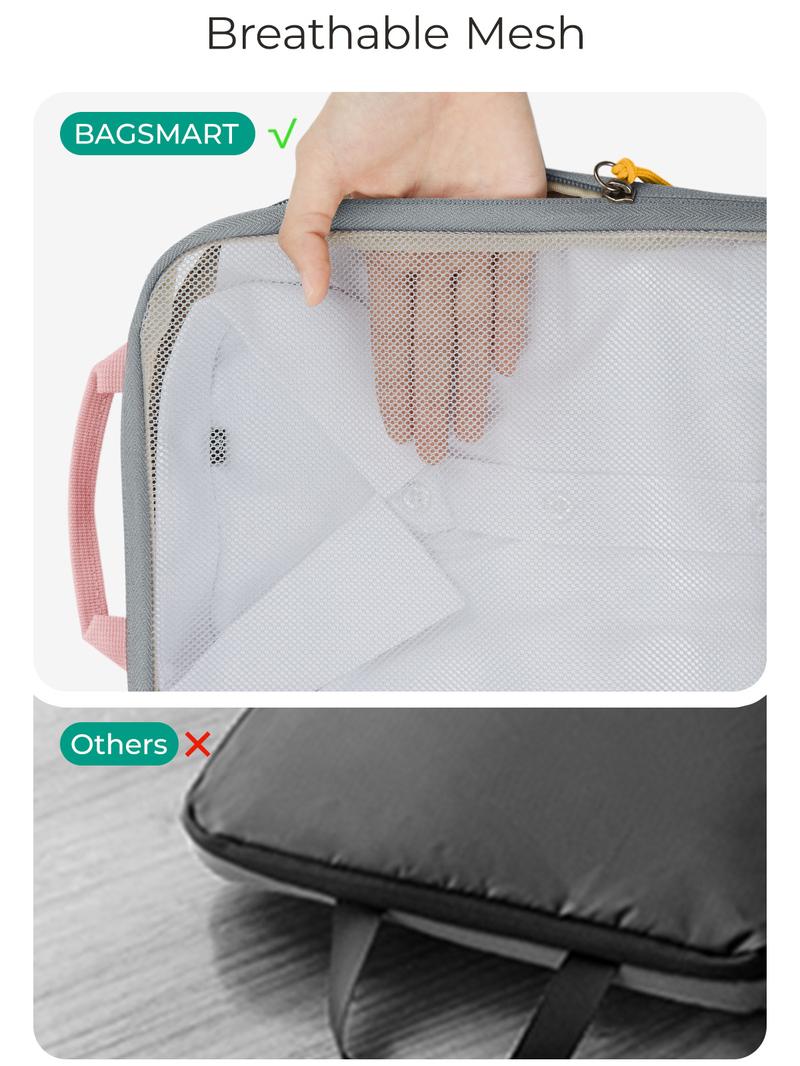 BAGSMART Compression Packing Cubes for Suitcases - 6 Set Travel Organizer Polyester Cubes for Luggage Organization TikTokShopHolidayHaul