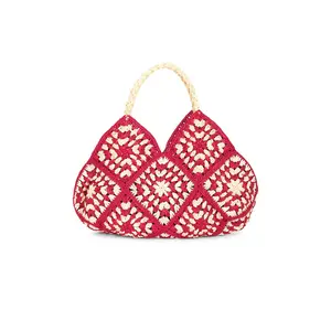 BTB Los Angeles Stormi Tote Bag in Red & Natural