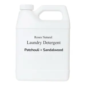 Roses Natural Patchouli + Sandalwood Laundry Detergent - 32 oz Plant-Based Sulfate-Free Soap for Sensitive Skin & Eco-Friendly High-Efficiency Machine Compatible