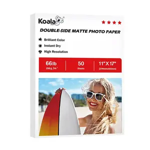 Koala Double-Sided Matte Cardstock Photo Paper 11x17 66lb 250gsm 50 Sheets for Inkjet Printers Posters Crafts Fast Dry No Smudging High Resolution Stationery Supplies Booklets