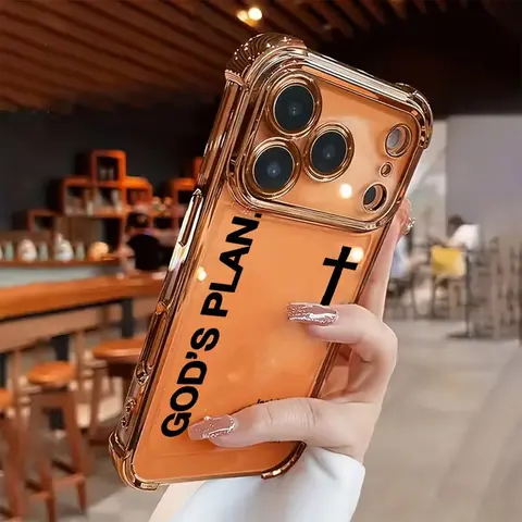 God's Plan Pattern Durable Silicone Phone Case for iPhone Series - Adult Use, Non-Slip Grip, 4 Strengthened Corners, 2D Printing, Soft Feel, Drop-Proof Protection, Yellowing-Resistant, Compatible with iPhone 17 Air/16/15/14/13/12/11 Pro Max/Plus/XS Max