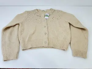 Astr the Label Sigourney Crewneck Cardigan Sweater, Size L